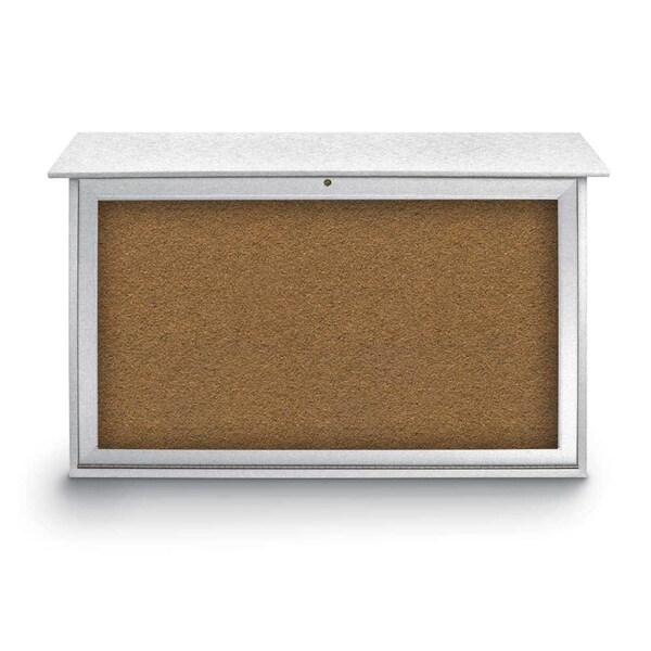 Indoor Enclosed Combo Board, 42"x32", Bronze Frame/Burgundy & Cork